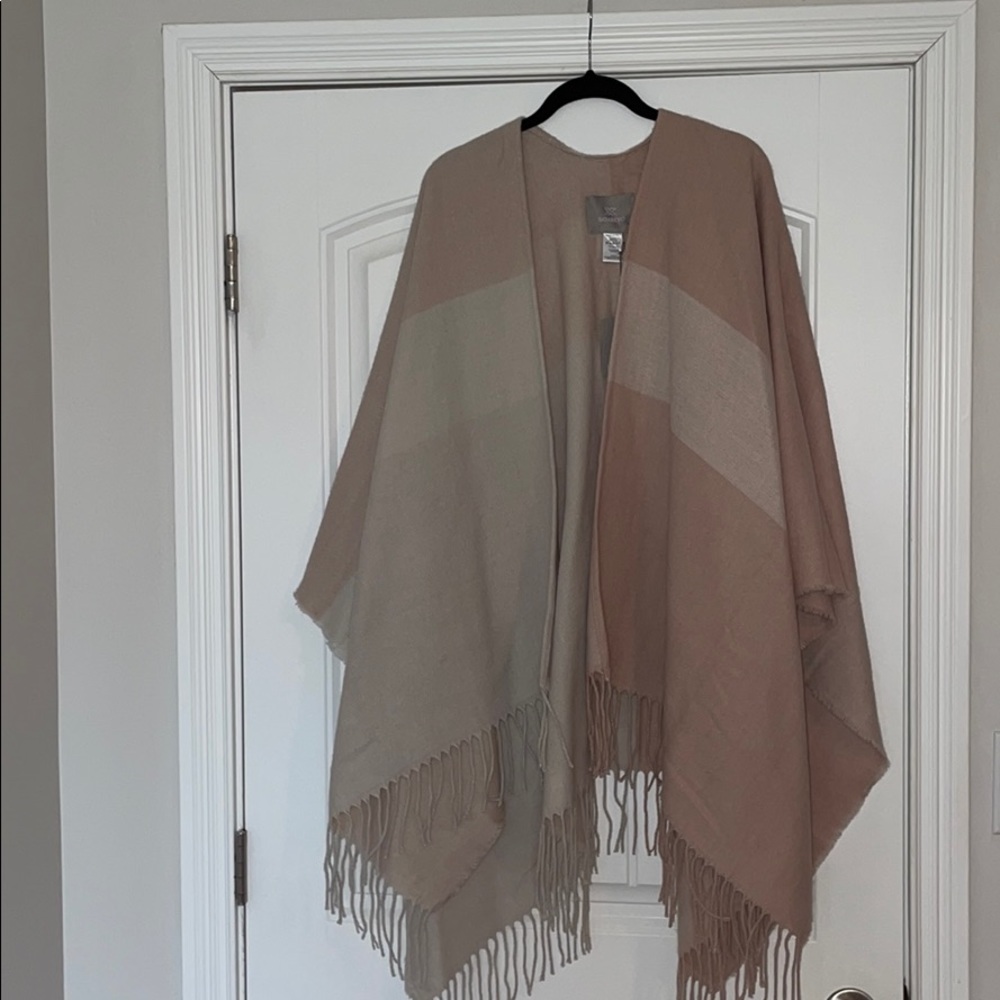 NWT! Soia&Kyo Woven Scarfigan with Fringe - OS